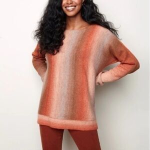 EXPRESS Ombre Pink Grey Striped Sweater Size XSmall